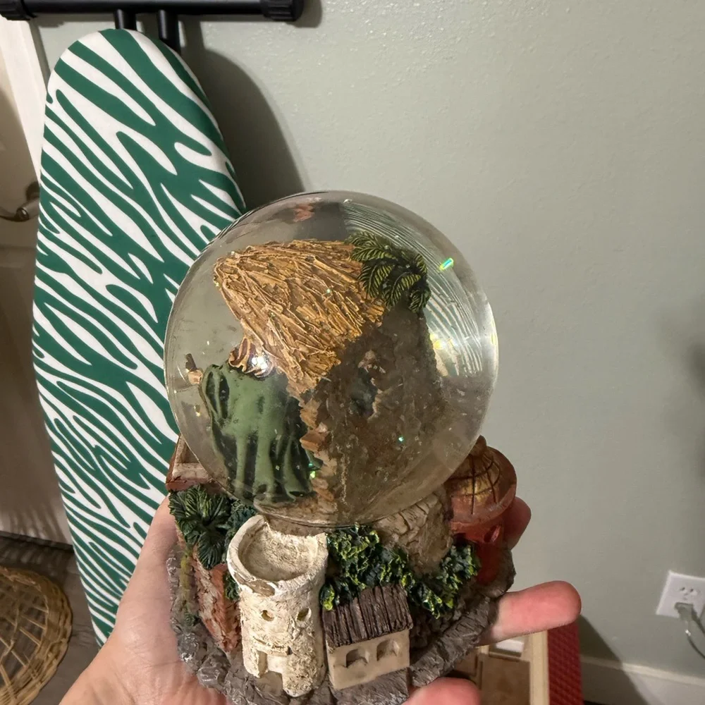 Nativity Scene Snow Globe with Rustic Base Plays Music